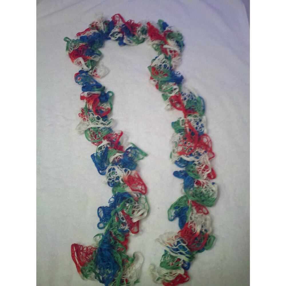 Flirty Frilly Ruffle Scarf, multi color scarf, neck scarf, Crochet Handmade